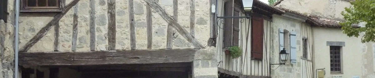 Market place in Fources, Gers