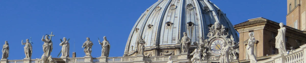 The dome of St Peter's in Vatican City