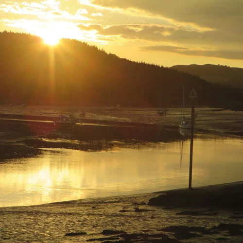 The coast near Whithorn at sunset