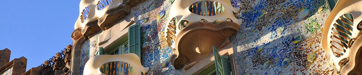 Part of the facade of The Casa Battlo in Barcelona