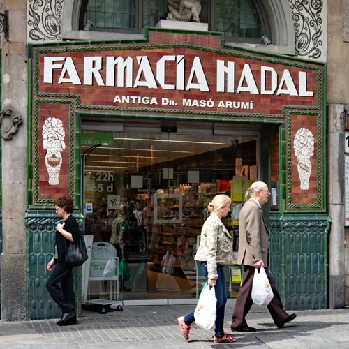 Ancient pharmacy on the Ramblas in Barcelona